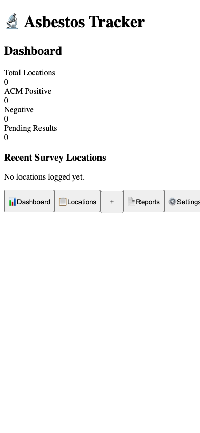 Asbestos Tracker - Pre-Demolition Survey Documentation Pro export example